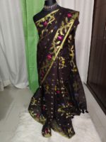 হাফসিল্ক জরি সুতোর জামদানি শাড়ি - Image 8
