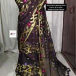 হাফসিল্ক জরি সুতোর জামদানি শাড়ি